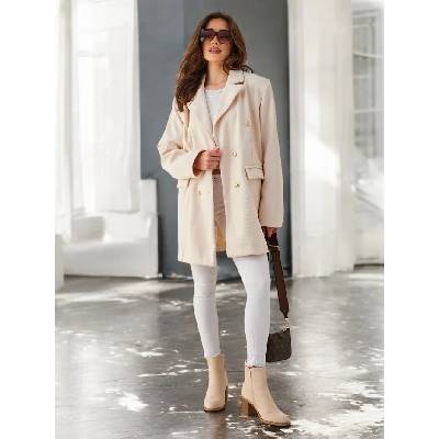 Resti Women's casual coat biela šedá hnedá krémová viacfarená