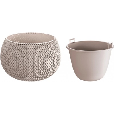 Prosperplast Květináč s vkladem SPLOFY BOWL 23,9 cm mocca