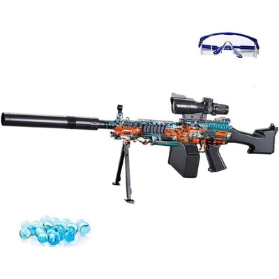 Mobilly Sunny Blaster M249, pištoľ na vodné gélové pelety s príslušenstvom, oranžová