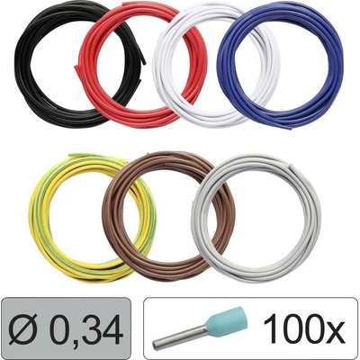 Quadrios 25CW112 jeden drôt, LiFY, 0.34 mm², čierna, červená, biela, modrá, žltozelená, hnedá, sivá, 1 sada