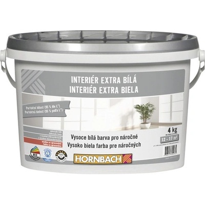 Hornbach Barva na zeď Interiér Extra Bílá 4 KG
