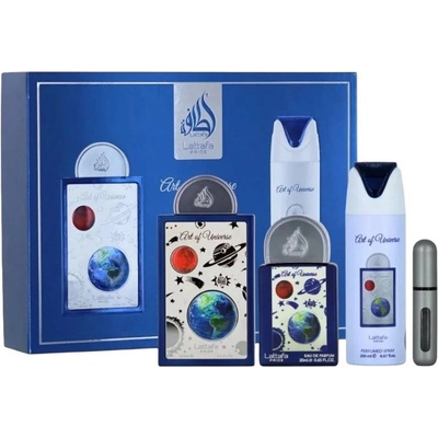 LATTAFA Pride Art Of Universe Унисекс подаръчен комплект Размер EDP 100 ml + EDP 20 ml + дезодорант спрей 200 ml + пълнител