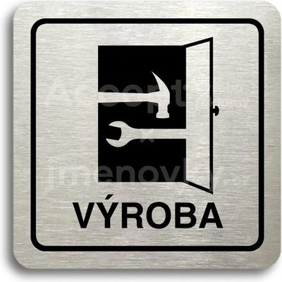 ACCEPT Piktogram výroba - stříbrná tabulka - černý tisk