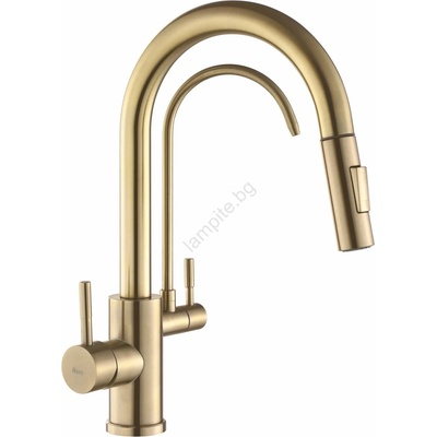Rea REA-B7596 - Смесител за мивка с изтегляща се душ глава и филтър ECO FRESH, 37, 5 cm, четкано злато (RE0336)