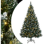 vidaXL Изкуствена коледна елха, 300 LED, 180 см (3315775)
