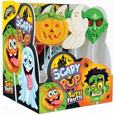 Johny Bee Scary pop Tutti Frutti strašidelné lízátka 25 x 25 g