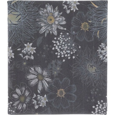 Chic Antique Tmavě šedý bavlna ubrus s květy Aix Wild Flowers 140x240 cm