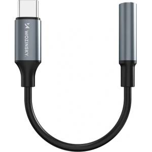 Wozinsky WACM-01 USB-C адаптер - 3.5 мм мини жак - черен (WACM-01)