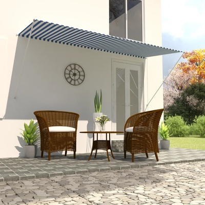 Greatstore Zatahovací markýza 300 x 150 cm modro-bílá