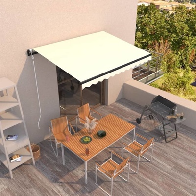 VidaXL Automatická zatahovací markýza 350 x 250 cm krémová