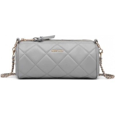 Miss Lulu Malá crossbody kabelka prošívaná šedá