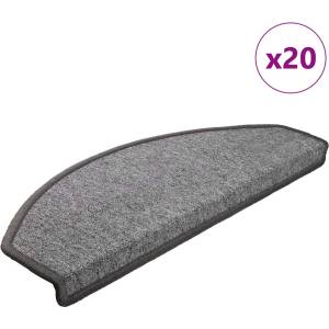 vidaXL Изтривалки за стълби, 20 бр. , 65x24x4 см, тъмносиви, полукръгли, големи (3365790)