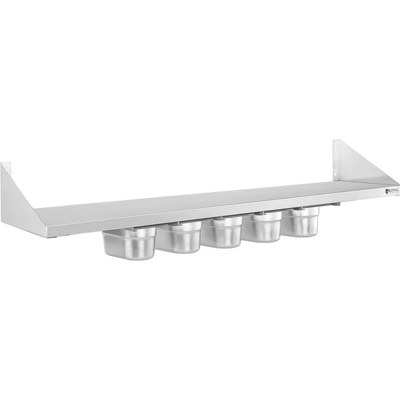 Royal Catering Nástenná polica Konzola Nerezová polica Stojan na korenie Nerezová oceľ 90 cm 1/9 GN