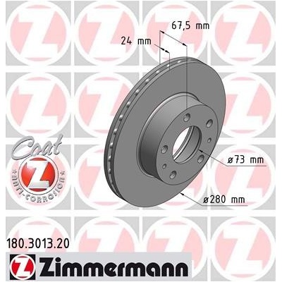 ZIMMERMANN Brzdový kotúč 180301320