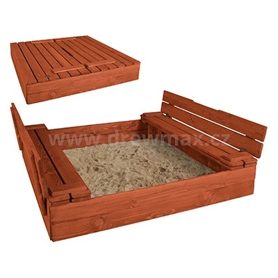 Drewmax Dřevěné pískoviště MO250 120x120 týk – Zboží Dáma