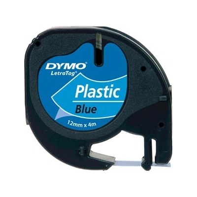 Dymo LetraTag 59426,S0721600 / S0721650 12mm x 4m čierna tlač/modrý podklad originálna páska