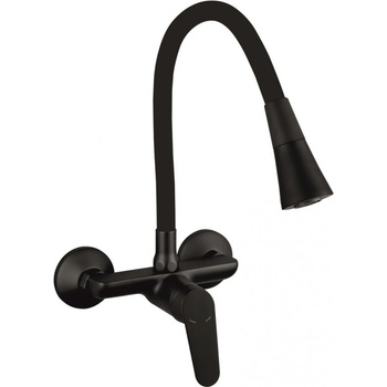 Image 1 of Inter Ceramic СМЕСИТЕЛ ЗА КУХНЯ linni 5108152bg ГЪВКАВ ЧУЧУР СТЕНЕН ЧЕРЕН (icf5108152b 7790)