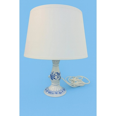 Cibulák Noční lampička textil 34 cm originální cibulákový porcelán Dubí, cibulový vzor