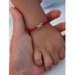 Kathryn' s Bracelets Детска гривна със златна безкрайност и червен конец (БЗГБ)