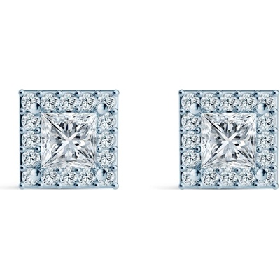 SAVICKI Обеци This is Love: бяло злато, диаманти с шлиофвка "принцеса