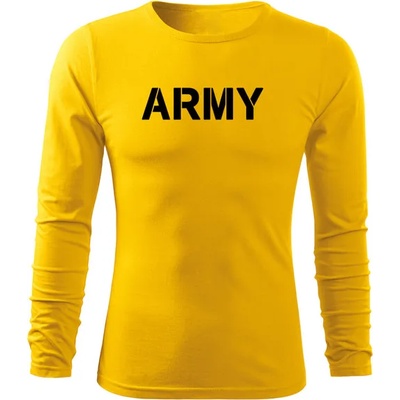 DRAGOWA FIT-T Тениска с дълъг ръкав Army, жълта, 160 г/м2 (5827)