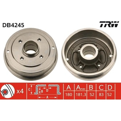 Brzdový bubon TRW DB4245