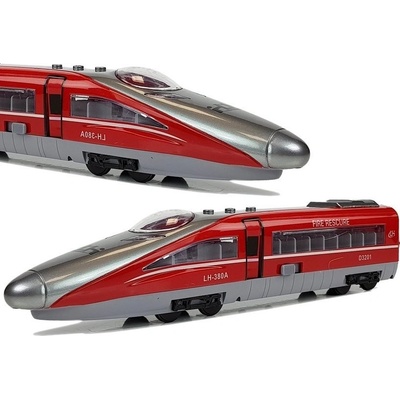 LEAN Toys Pendolino pružinový vlak červený se zvukem a světly