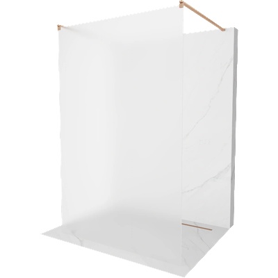 Mexen Kioto свободно стояща душ стена 100 x 200 см, матирано 8 мм, четкана мед - 800-100-002-65-30 (800-100-002-65-30)