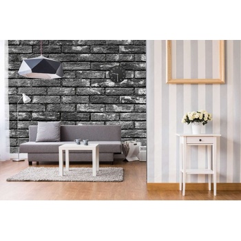 DIMEX ART s. r. o Самозалепваща се флизелинова фототапета тъмносиви тухли 375 x 250 см