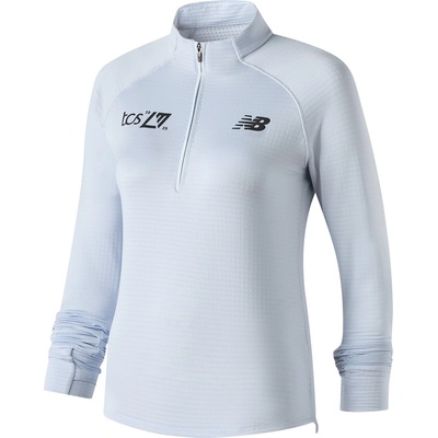 New Balance Горнище с цип New Balance Women's Heat Grid Long-Sleeve Zip Running Top - Light Blue