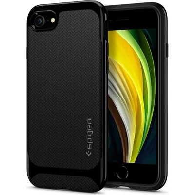 Spigen Neo Hybrid Case - хибриден кейс с висока степен на защита за iPhone SE (2020), iPhone 8, iPhone 7 (черен-гланц)