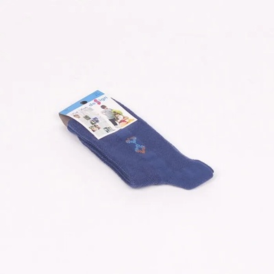 Детски памучни чорапи в син цвят с фигурка и надпис