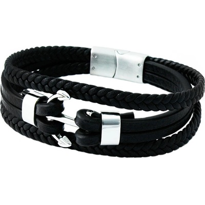 BM Jewellery Pánský kožený náramek kotva S11151190