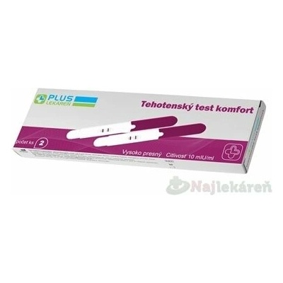 Plus Lekáreň Těhotenský test Komfort tyčinkový 2 ks