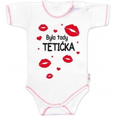 Body krátky rukáv s vtipným textom Baby Nellys Byla tady tetička