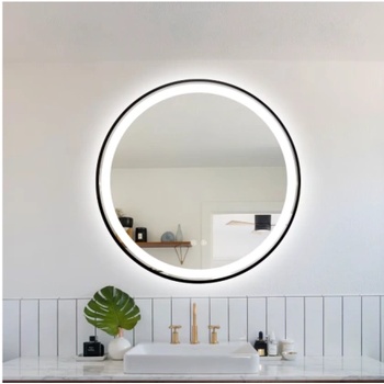 Кръгло огледало за Баня с led осветление, черна рамка Ф60 или Ф70 (1446 vela / 60   1447 vela/ 70)
