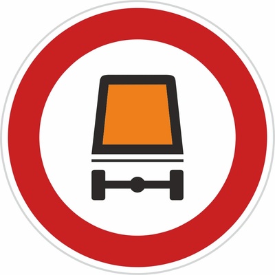 Dopravní značka B18, Zákaz vjezdu vozidel přepravujících nebezpečný náklad Dopravní značka 700 mm kruh