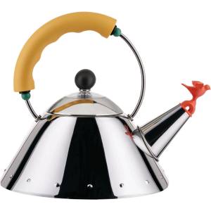 Alessi Чайник за котлон 9093 1 l, сребърен / жълт, Alessi (AL90931Y)