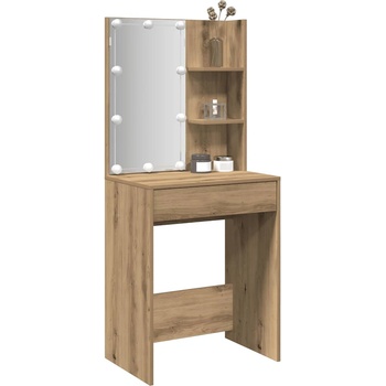 vidaXL Тоалетка с LED, дъб артизан, 60x40x140 см (857000)