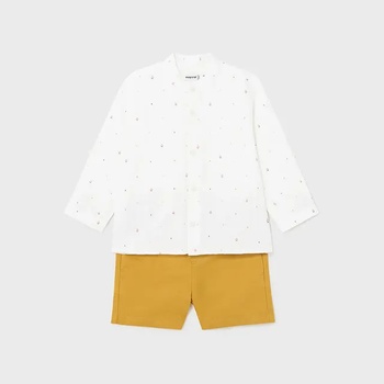Image 1 of MAYORAL Комплект бермуди охра и риза лен с дълъг ръкав за момче Mayoral