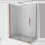 Mexen Velar плъзгаща се душ кабина 160 x 90 см, прозрачна, розово злато (871-160-090-01-60)
