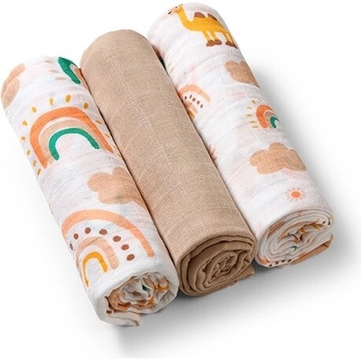 BabyOno mušelínové Super soft Dúha 3 ks