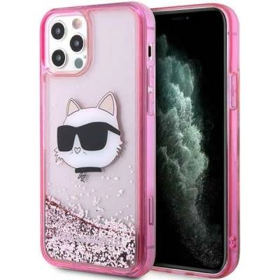 KARL LAGERFELD Кейс Karl Lagerfeld KLHCP12MLNCHCP за iPhone 12 / 12 Pro 6.1", розов / розов, твърд, Glitter Choupette Head (KF001539-0)