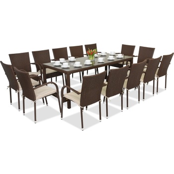 Garden Point Градински мебели от ратан Milan за 14 души с голяма маса Garden Point (GAP472-14)