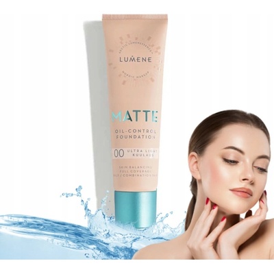 Lumene Nordic Makeup Matte fluidní make-up pro mastnou a smíšenou pleť 00 Ultra Light 30 ml