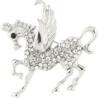 Biju brož koník pegas vyskládaný zirkony stříbrná 9001497