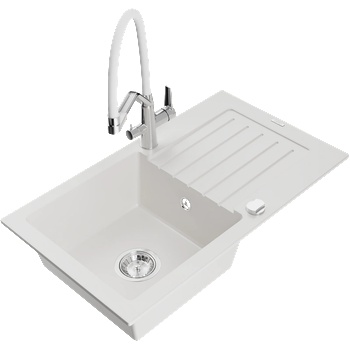 Mexen Pablo гранитна мивка с 1 отделение с отцедник и кухненски смесител Duo, (6510-20-671701-02)