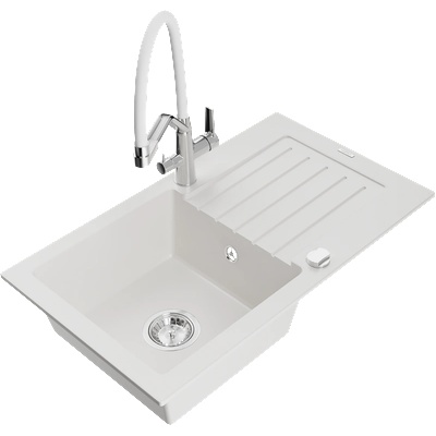 Mexen Pablo гранитна мивка с 1 отделение с отцедник и кухненски смесител Duo, (6510-20-671701-02)