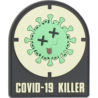 Gumená nášivka 101 Inc COVID-19 Killer - čierna