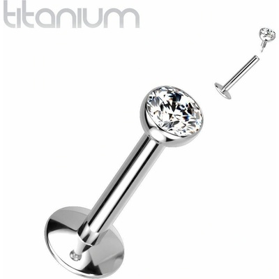 S4U Piercing do brady titan (1,0 x 6 mm, kamínek 2 mm) TIT1216-10062